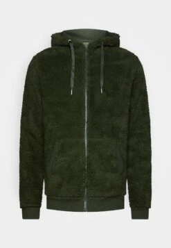Pier One BORG ZIP-UP JACKET - Fleecejacke - Dark Green -K 067adbe3faa7458ba7e980a0b8da5bd4 1