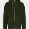 Pier One BORG ZIP-UP JACKET - Fleecejacke - Dark Green