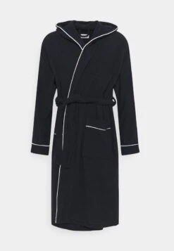 Pier One Bademantel - Black/red -K 0fa2ae76ad544ce4b59723706ee9edae