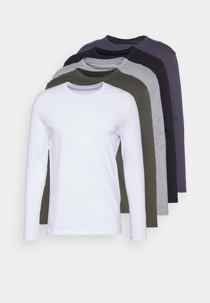 Pier One 5 PACK - Langarmshirt - Black/white/olive 8 Pier One 5 PACK - Langarmshirt - Black/white/olive – Bild 6