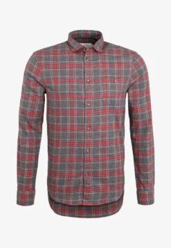 Pier One Hemd - Grey/coral -K 3c54537d480e44568ceab76ddefde4e0