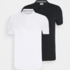 Pier One 2 PACK - Poloshirt - White/black -K 3d006753f8e24e9a9ae112388169677e