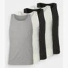 Pier One 5 PACK - Unterhemd/-shirt - 802 - Black_102 - Grey_001 - White -K 46f8a04670f84f6ca6219bf7d3fe27a4
