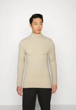 Pier One 2 PACK - Langarmshirt - Beige/bordeaux -K 56ac16533860485ab0af4460b554ef38