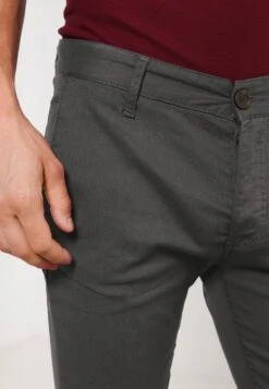 Pier One SLIM FIT CHINO - Chino - Dark Grey -K 57afc5e7d2fb4fccb50811bdf725c68c