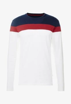 Pier One Langarmshirt - Offwhite/dark Blue -K 63ae9e8cee0e4fb9a5cbf2e242232e72