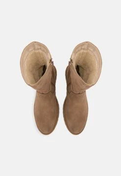 Pier One LEATHER WINTER BOOT - Stiefel - Taupe -K 6764689a7b054af99a293cad010b9f7b