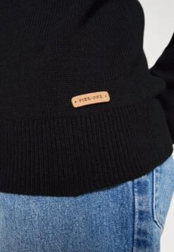 Pier One STRUCTURE BLOCK HIGH COLLAR - Strickjacke - Black -K 6a3d75ac81f349948e6db8598e9da725