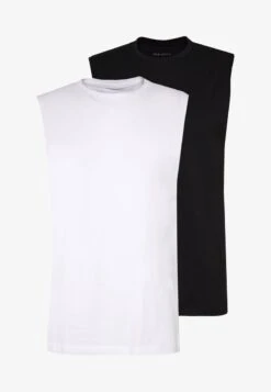 Pier One 2 PACK - Top - White/black -K 746ca57ae5d64a839e14f2b3a322ccb3