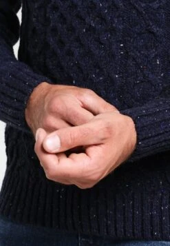 Pier One Strickpullover - Mottled Dark Blue -K a048db5e31ba4f3589df0abe92fd4cb7