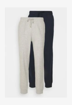 Pier One 2 PACK - Nachtwäsche Hose - Dark Blue/mottled Light Grey -K a09bfd20bcd84e39aeecebf2df10c7b2