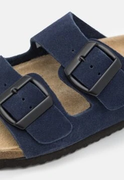 Pier One LEATHER UNISEX - Hausschuh - Dark Blue -K a5a88158e25a4eb4b3e59dc262861c25