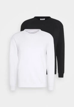 Pier One 2 PACK - Sweatshirt - White/black -K c8d8ecb087614e1d86ddf5a1041c7c53