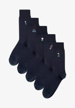 Pier One 5 PACK - Socken - Black -K d15aaee664114fe0a788a930908fed14
