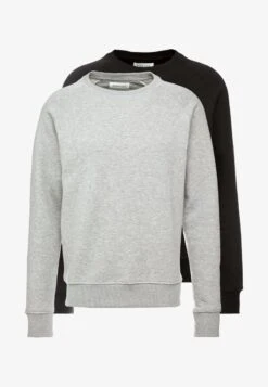 Pier One 2 PACK - Sweatshirt - Mottled Light Grey/black -K dba537e667ce4fe2aee0ab958e24e9cf