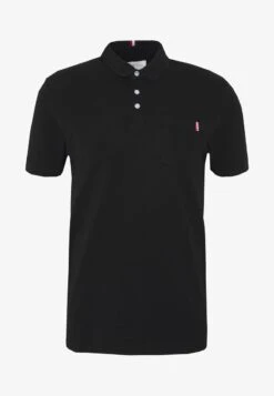 Pier One TRICOLORE TRIM POLO - Poloshirt - Black -K e404807e1e204940957c687903f2c960 1