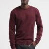 Pier One BASIC CREWNECK - Strickpullover - Bordeaux