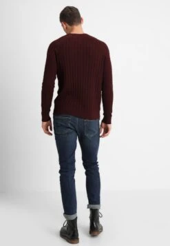 Pier One Strickpullover - Mottled Bordeaux -K fc1817f3db34423ca2bcccf59d46c923